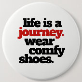 Grappig leven is een reis ... ronde button 6,0 cm (Voorkant)
