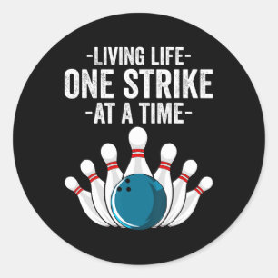 Grappig Leven Leven Eén Strike Per Tijd Geschenk B Ronde Sticker
