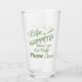 Grappig Leven Telefoon Down Pint Glas (Voorkant)