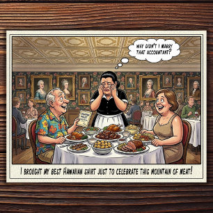 Grappig leven van serveerster restaurant humor an briefkaart