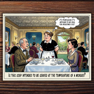 Grappig leven van serveerster restaurant humor an briefkaart