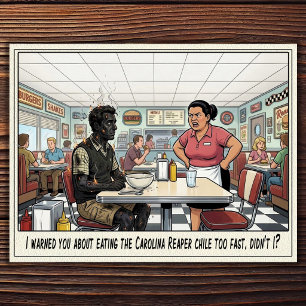 Grappig leven van serveerster restaurant humor briefkaart