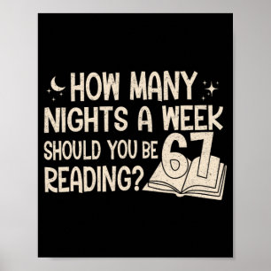 Grappig lezen 67 zes zeven meme Engelse leraar Bo Poster