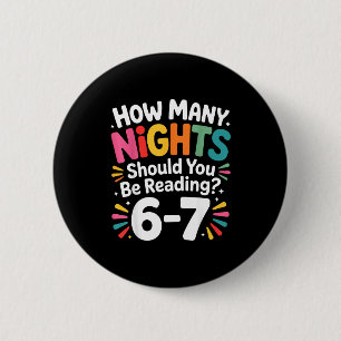 Grappig lezen 6 7 Zes Zeven Meme Englieacher Boek Ronde Button 5,7 Cm