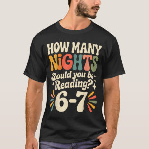 Grappig lezen 6 7 Zes Zeven Meme Englieacher Boek T-shirt
