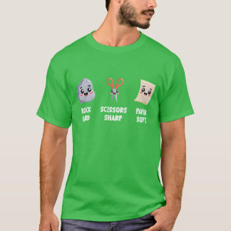 Grappig Lezen Steen Papier Schaar Student meisje T-shirt