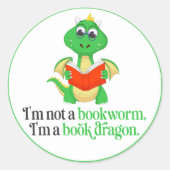 Grappig lezen van boeken - Bookworm Ronde Sticker (Voorkant)