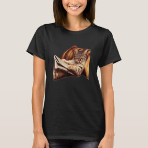 Grappig Lezend Kat Meme - Internet Humor Boek T-sh T-shirt