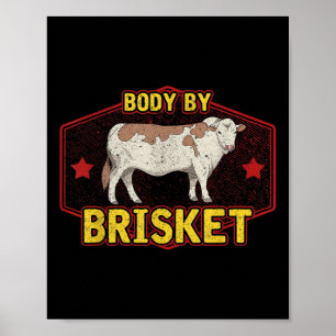 Grappig lichaam van Brisket Meat Grilling Beef Bar Poster