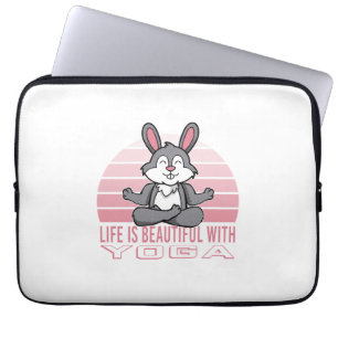 Grappig lief konijn dat yoga doet. Grappige yogaho Laptop Sleeve