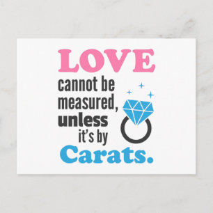 Grappig, Liefde is niet te meten, Diamanten Ring Briefkaart