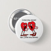 Grappig liefde ronde button 5,7 cm (Voorkant /achterkant)