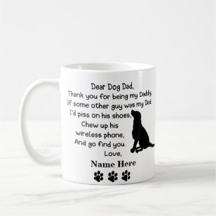 Grappig Lieve Dog Pap met aangepaste naam Koffiemok