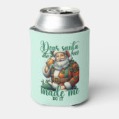 Grappig lieve Kerstman bier woordkunst Blikjeskoeler (Blikje Achterkant)