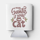 Grappig lieve kerstman, het was het kattenontwerp blikjeskoeler (Achterkant)