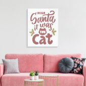 Grappig lieve kerstman, het was het kattenontwerp canvas afdruk (Insitu (Woonkamer))