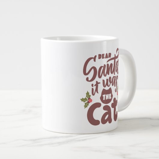 Grappig lieve kerstman, het was het kattenontwerp extra grote beker (Voorkant rechts)