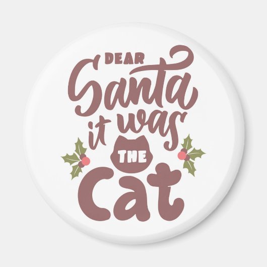 Grappig lieve kerstman, het was het kattenontwerp magneet (Voorkant)