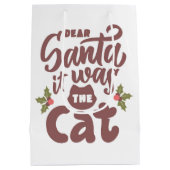 Grappig lieve kerstman, het was het kattenontwerp medium cadeauzakje (Achterkant)