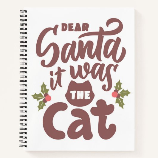 Grappig lieve kerstman, het was het kattenontwerp notitieboek (Voorkant)