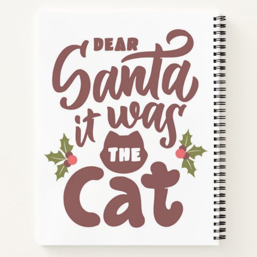 Grappig lieve kerstman, het was het kattenontwerp notitieboek (Achterkant)