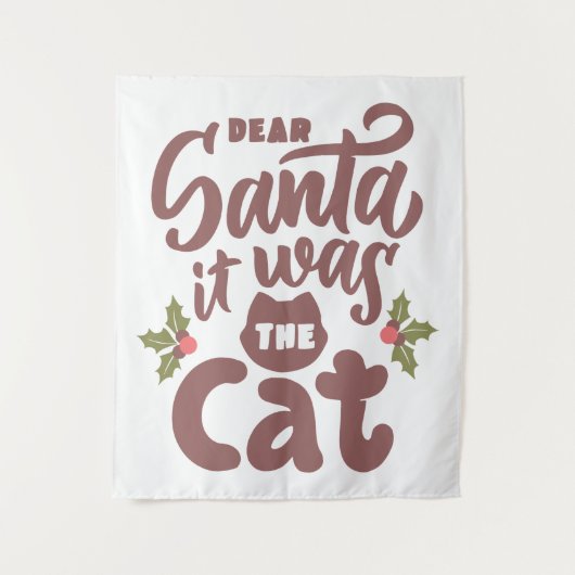 Grappig lieve kerstman, het was het kattenontwerp wandkleed (Voorkant)