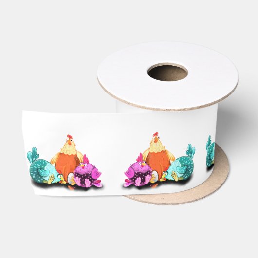 Grappig lint met Boerderij Comic Chickens (Spoel)