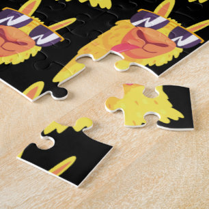  Grappig Llama Gezicht Met Bril Patroon  Legpuzzel