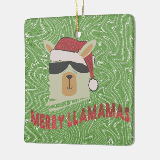 Grappig Llama Kerstversiering - Vrolijk Llama's Keramisch Ornament (Links)