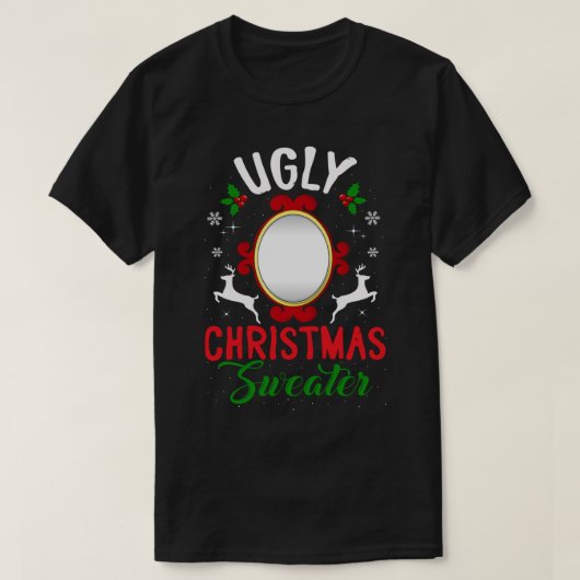 Grappig lomp kerstkeuken met spiegel-Mannen vrouwe T-shirt (Design voorkant)