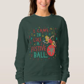 Grappig, lomp met kerstkeuken Vrouw Festive Ball Trui (Voorkant)