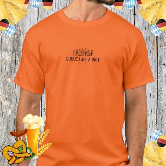 Grappig Londen Queue Sarcastic UK Cultuur Vakantie T-shirt
