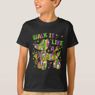 Grappig lopen als een hond Mardi Gras Groovy T-shirt