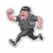 Grappig lopend Man Sticker (Voorkant)