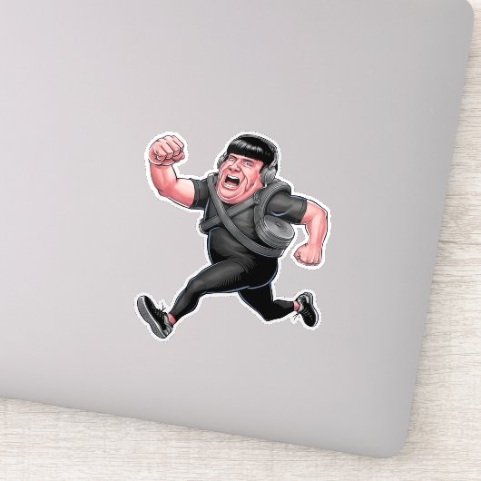 Grappig lopend Man Sticker (Detail)