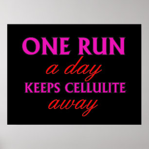 Grappig lopende prijsopgave - Motivatie fitness Po Poster