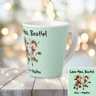 Grappig "Love Moo Bestie" Gepersonaliseerde Beste  Latte Mok