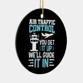 Grappig luchtverkeersbeheer dat je opgeeft keramisch ornament (Rechts)