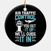 Grappig luchtverkeersbeheer dat je opgeeft keramisch ornament (Achterkant)