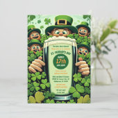 Grappig Lucky Leprechauns St. Patrick's Day Party Kaart (Staand voorkant)
