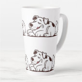 Grappig lui hondenontwerp latte mok (Rechterhoek)