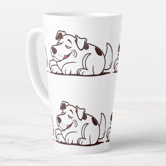 Grappig lui hondenontwerp latte mok (Linkerhoek)