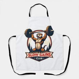 Grappig Luiaard Gym T-shirt Vintage Sterk en Langz Schort