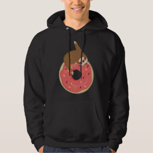 Grappig luiaard knuffelen donut Schattige donut di Hoodie