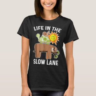 Grappig luiaard Shirt met schildpad en slak langza