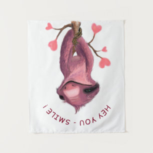 Grappig Luiaard Tapestry - Aangepaste tekst Wandkleed