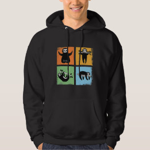 Grappig luie luiaard retro  stijl hoodie