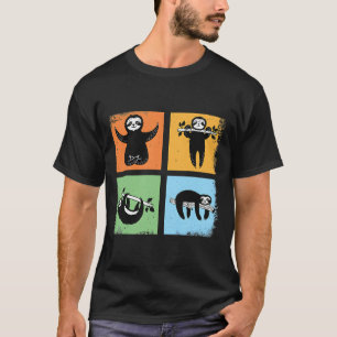 Grappig luie luiaard retro  stijl t-shirt