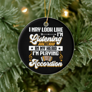Grappig Luisteren In Mijn Hoofd Speel Ik Accordeon Keramisch Ornament