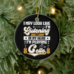 Grappig Luisteren In Mijn Hoofd Speel Ik Cello Keramisch Ornament